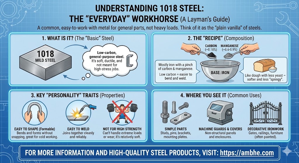 Ambhe Ferro 1018 steel infographic