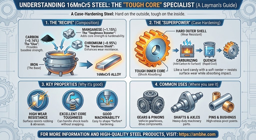 16MnCr5 Steel Infographic